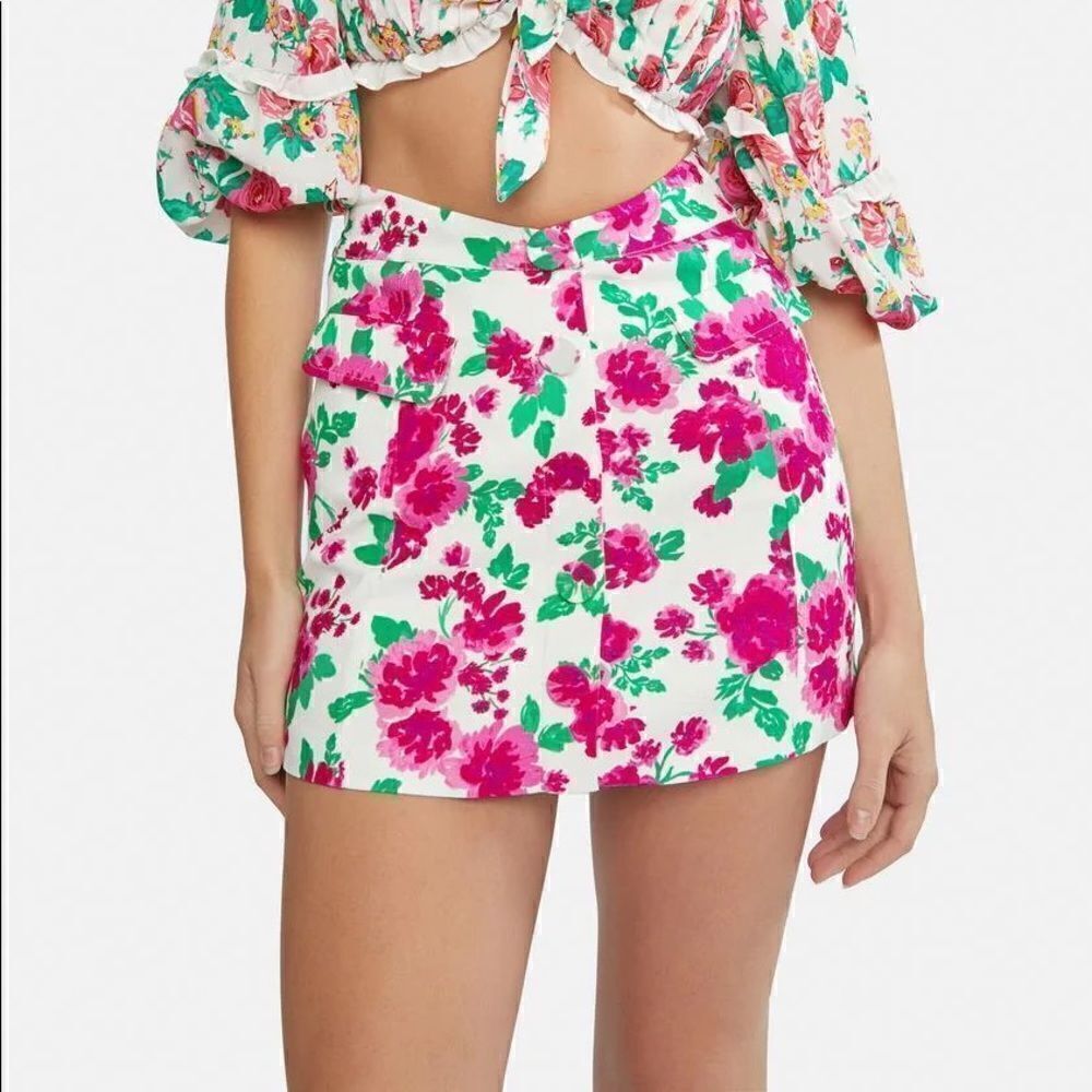 NWT For Love and Lemons Janelle Mini Skirt in Carnation